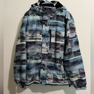 Zero X Posur- Boarding Co. Winter/Snowboarding coat- Blue,black,grey & and white